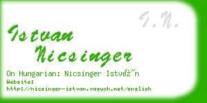 istvan nicsinger business card